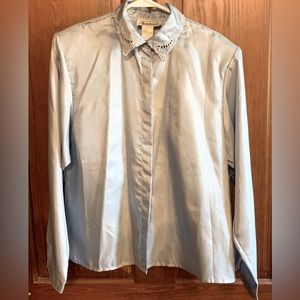 Vintage 1990’s Sky Blue Notations Blouse size 12.